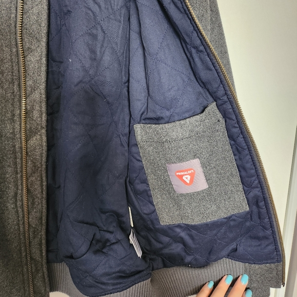 Gap Wool Blend Primaloft Bomber Jacket Grey Men's Small - Picture 5 of 7